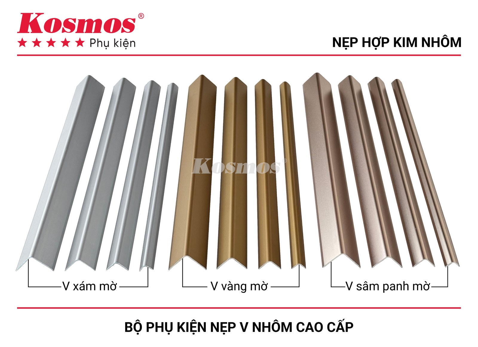 Nẹp nhôm V Đa màu - Sàn Gỗ Thiên Ngân