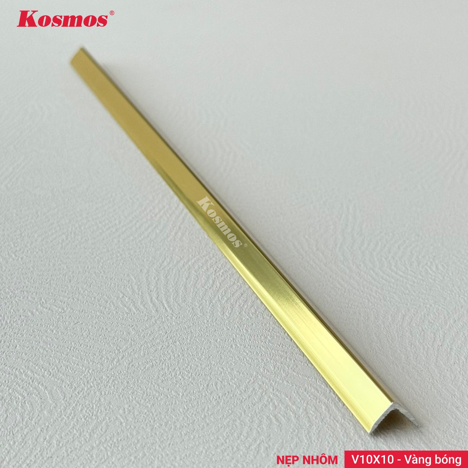 Nẹp nhôm V10X10 Vàng bóng - Sàn Gỗ Thiên Ngân