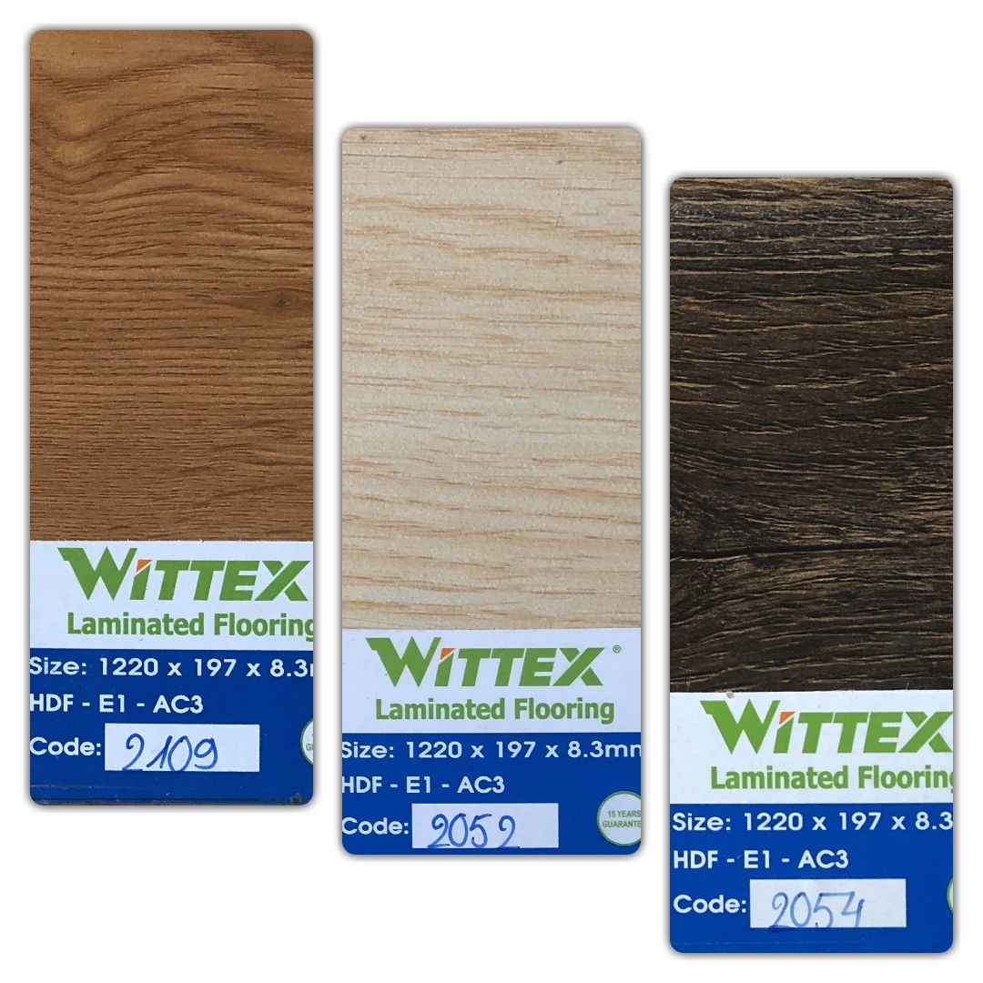 Phòng ngủ lát sàn gỗ Wittex 8mm vân walnut