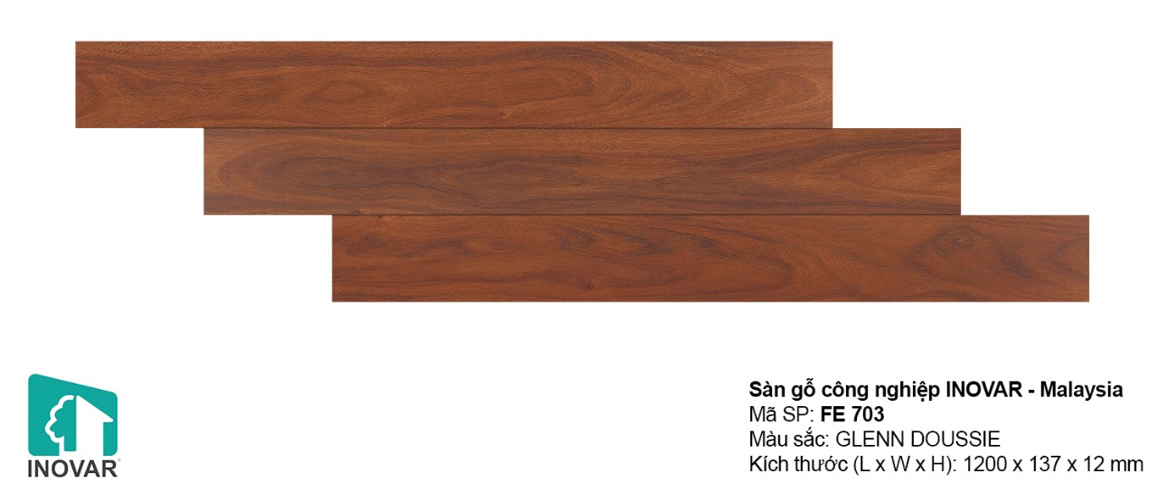 Sàn gỗ Inovar 12mm lát phòng khách hiện đại