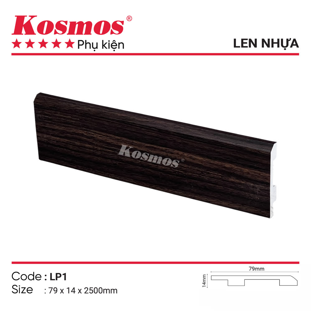 Len chân tường nhựa PVC chống nước tuyệt đối màu vân gỗ