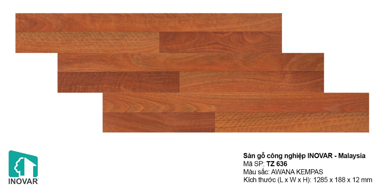 Mẫu vân sàn gỗ Inovar 12mm màu sáng hiện đại