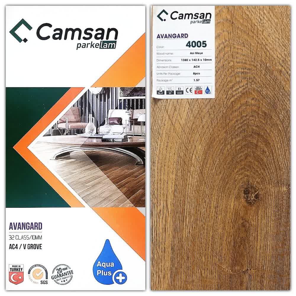 Sàn gỗ Camsan 10mm mã 4005 vân gỗ hiện đại nẹp hèm chắc chắn
