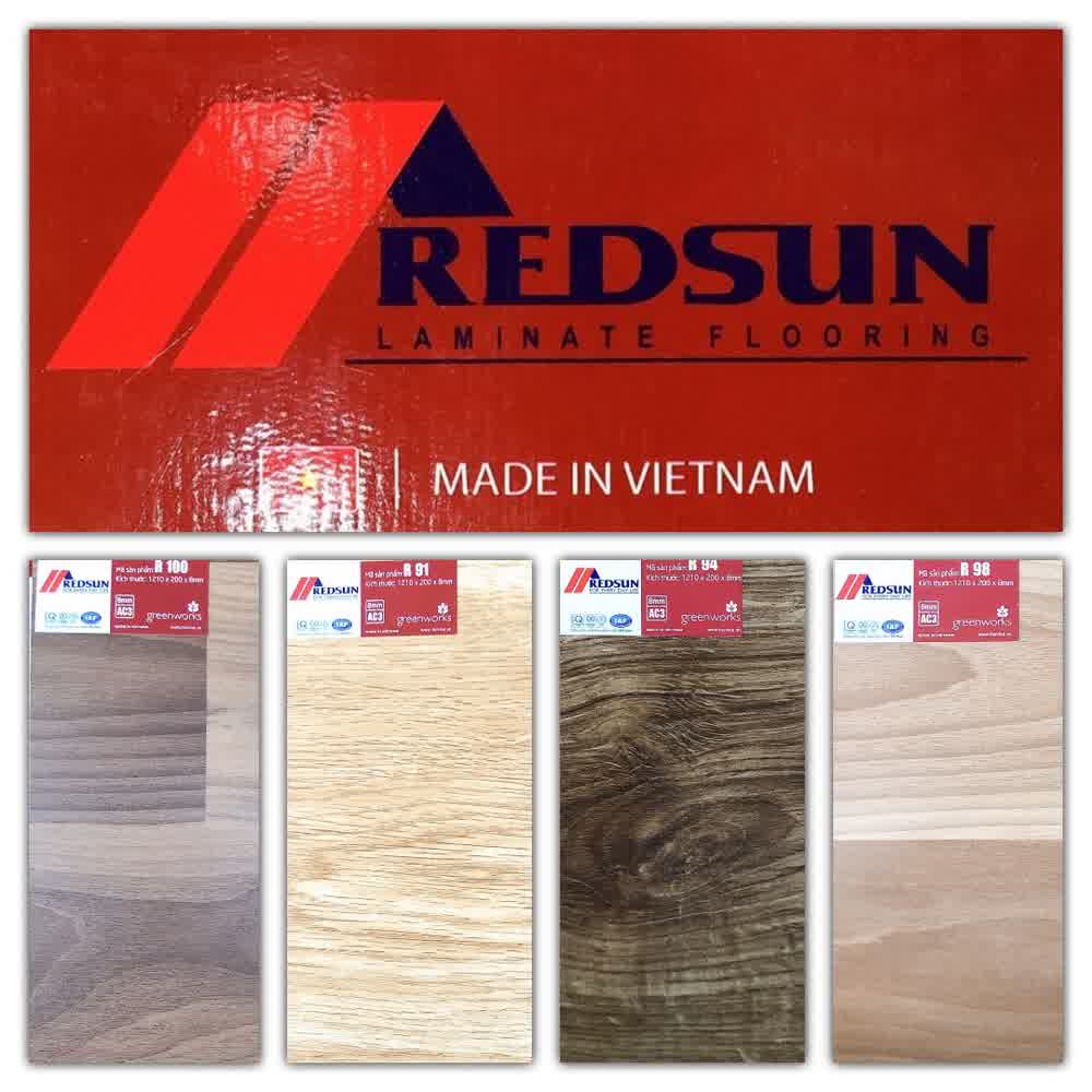 Sàn gỗ Redsun 8mm cốt gỗ HDF chống ẩm bề mặt vân gỗ tự nhiên sang trọng