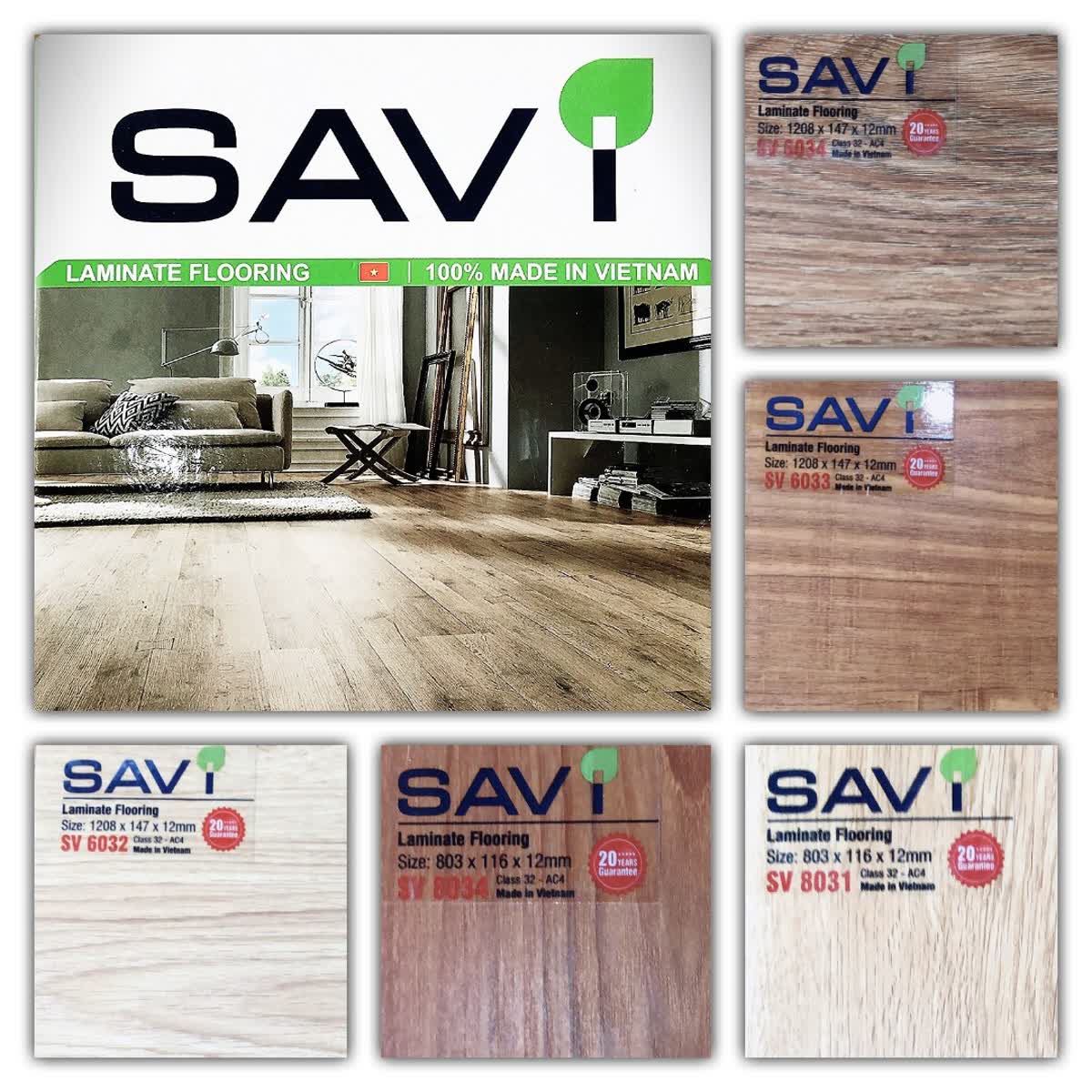 Chi tiết bề mặt vân gỗ sần chống trơn sàn SAVI 12mm S813