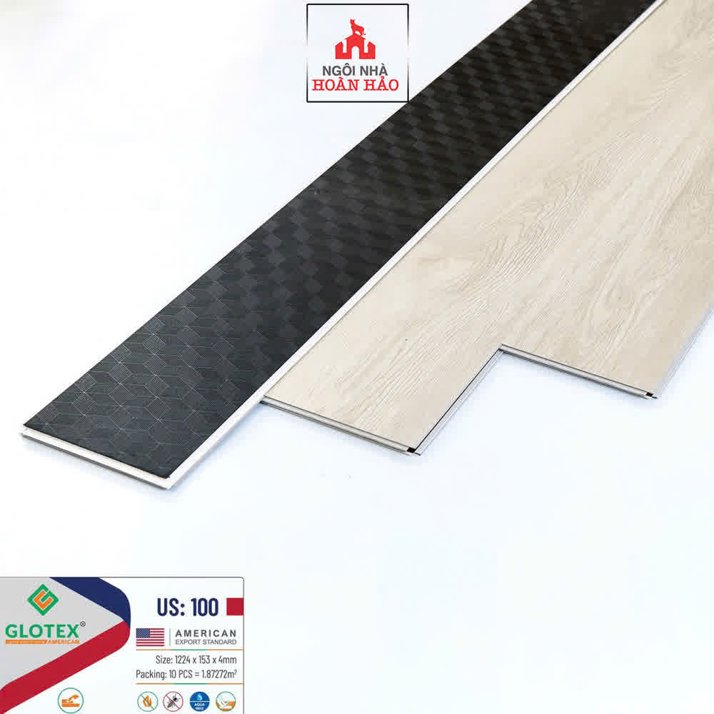 Sàn nhựa Glotex hèm khóa vân gỗ sang trọng mẫu US 100