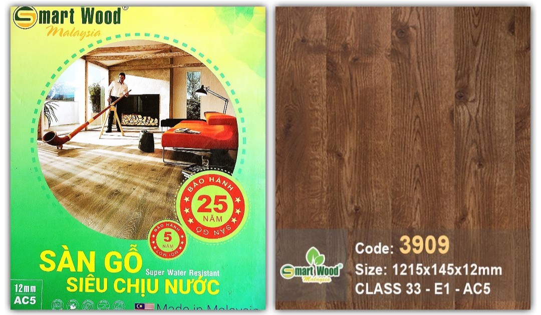 Thi công hoàn thiện sàn gỗ SmartWood 12mm mã A2947 tại TPHCM