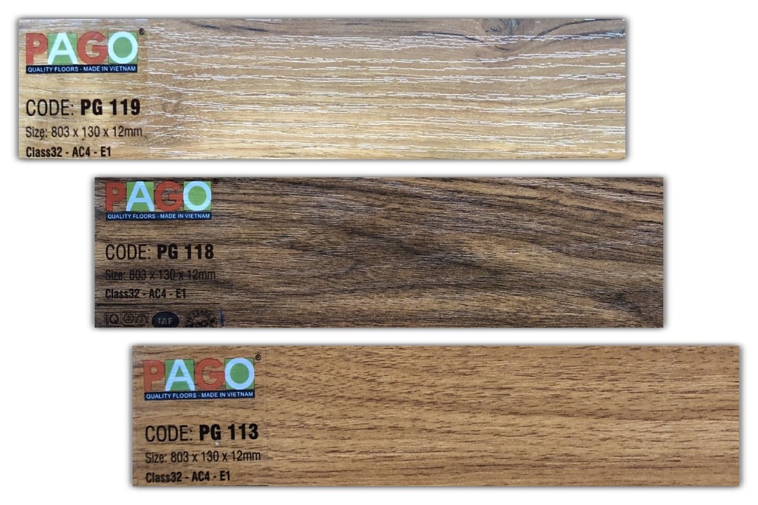 Chi tiết bề mặt và cấu tạo ván sàn gỗ Pago R 12mm