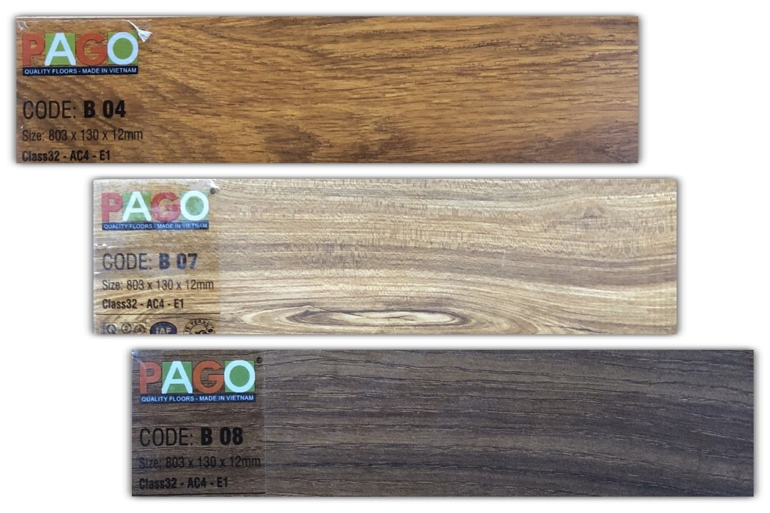 Màu sắc vân gỗ Pago R 12mm lót sàn phòng khách sang trọng