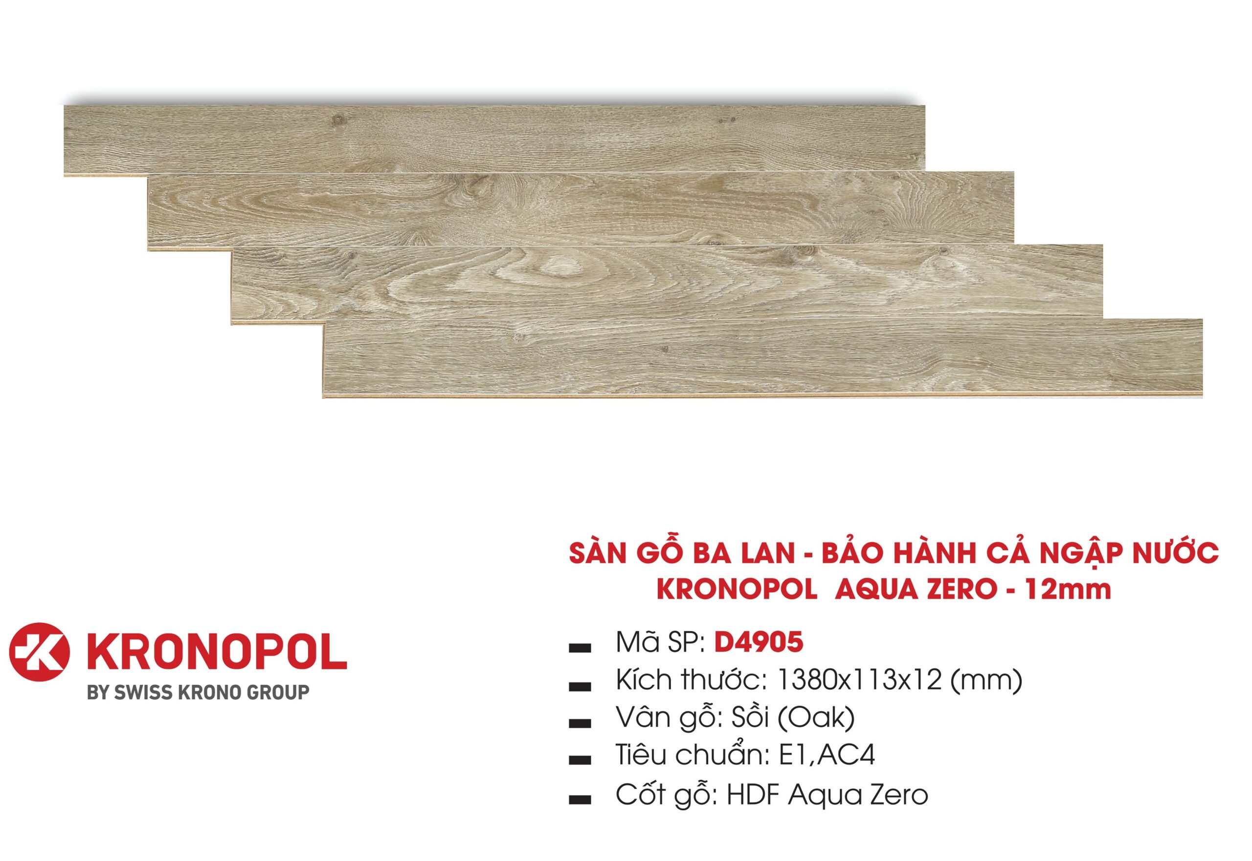 Sàn gỗ Kronopol Aqua Zero 12mm Ba Lan