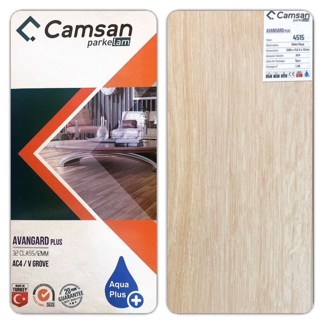 Sàn gỗ Camsan 12mm mã 4500 tông màu hiện đại chuẩn Châu Âu