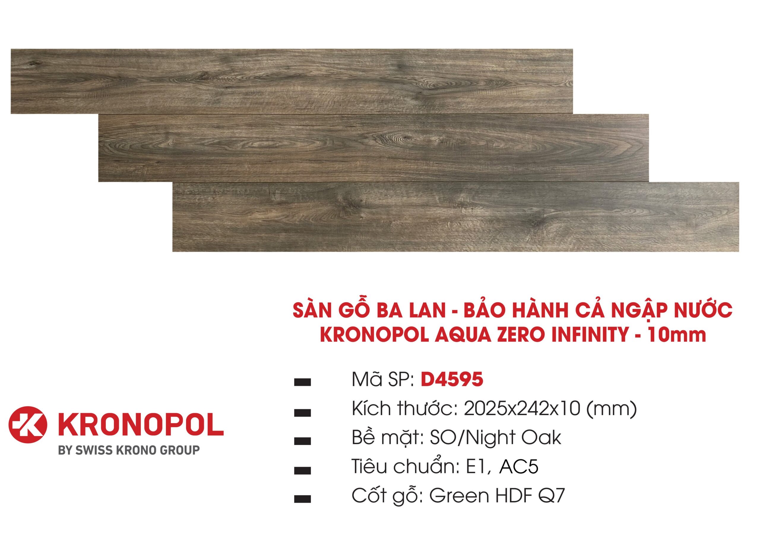 Thi công sàn gỗ Kronopol 10mm Aqua Zero D4595 tại TPHCM