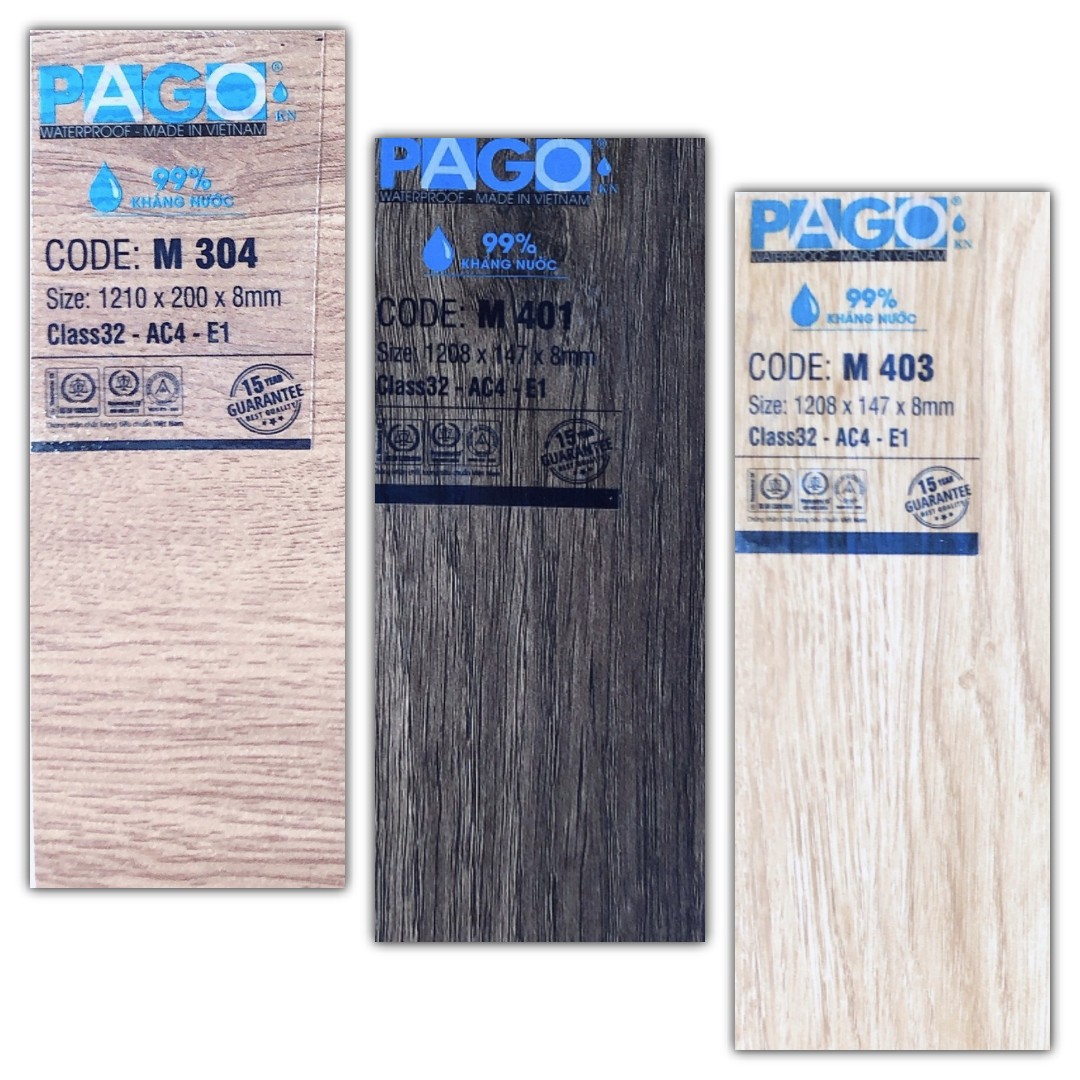 Sàn gỗ Pago KN 8mm bản nhỏ vát cạnh HDF chống ẩm