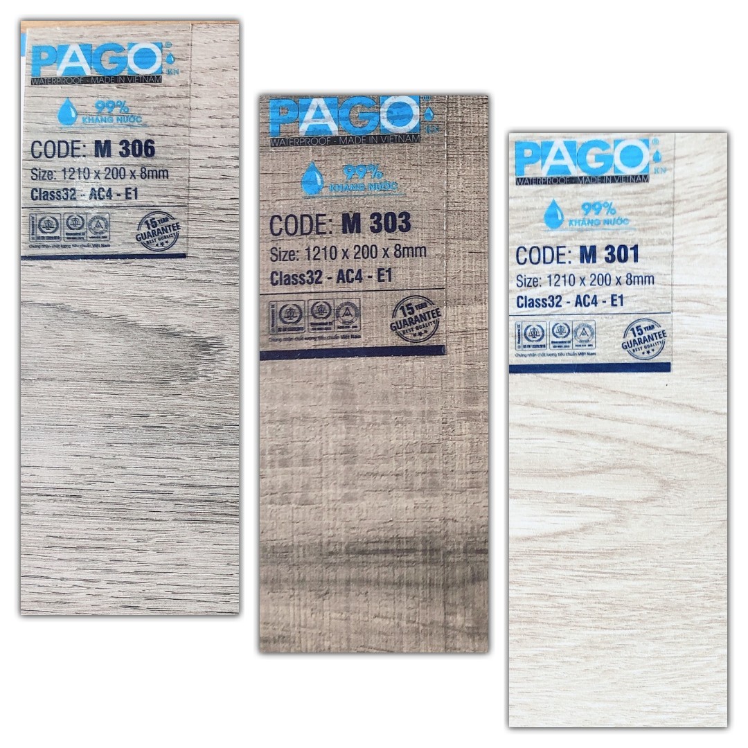 Sàn gỗ Pago KN 1210 x 200 x 8mm cốt xanh bản rộng thi công thực tế