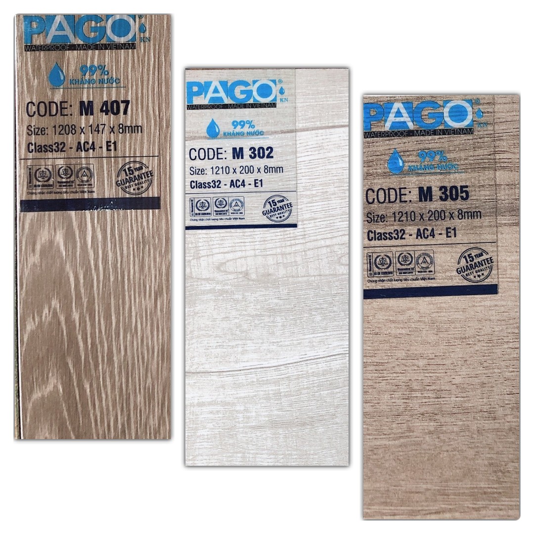 Mẫu vân gỗ sàn Pago KN 8mm bản rộng 1210 x 200 mm