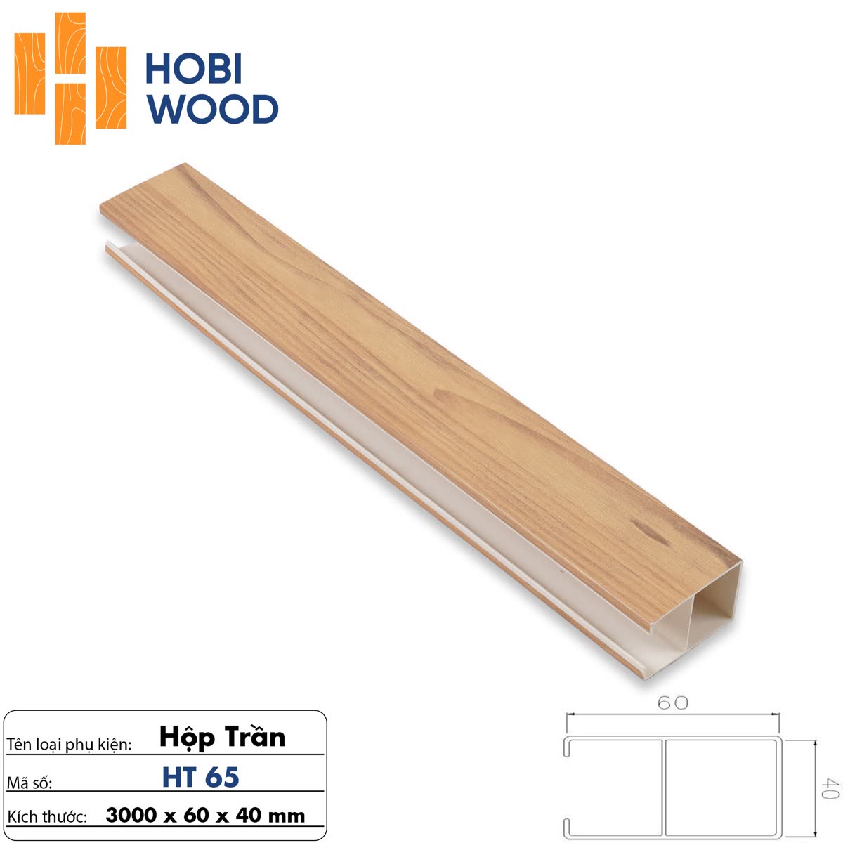 Tấm ốp hộp trần hộp cột bằng nhựa PVC giả gỗ - HT65